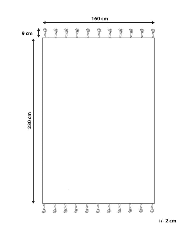 Matto beige/musta puuvilla 160 x 230 cm geometrinen kuviointi hapsuilla boho-tyyli