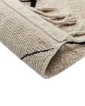 Pikkukuva 5 / 6: Matto beige/musta puuvilla 160 x 230 cm geometrinen kuviointi hapsuilla boho-tyyli