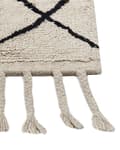 Pikkukuva 6 / 6: Matto beige/musta puuvilla 160 x 230 cm geometrinen kuviointi hapsuilla boho-tyyli