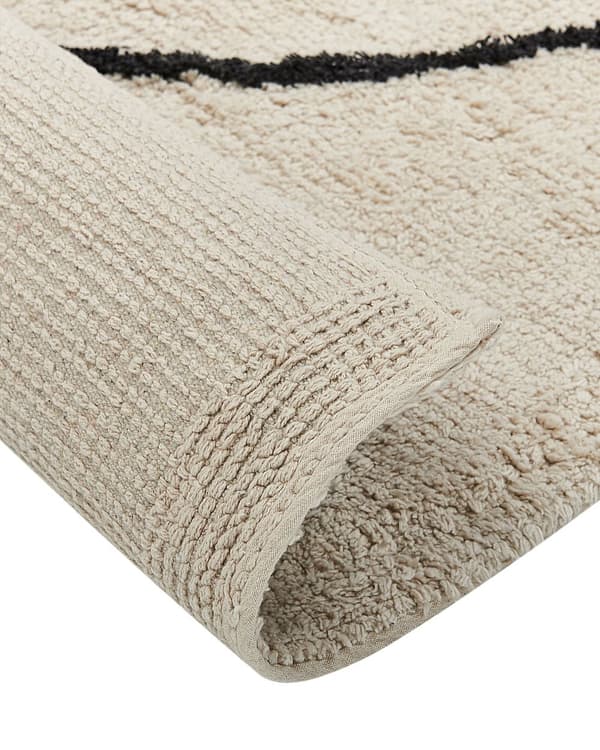 Matto beige puuvilla 160 x 230 cm kasvokuvio lyhytnukkainen moderni tyyli
