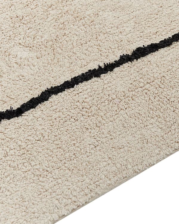 Matto beige puuvilla 160 x 230 cm kasvokuvio lyhytnukkainen moderni tyyli