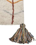 Miniatyrbild 4 av 6: Matta Beige Bomull 140 x 200 cm Rektangulär med Tofsar Geometriskt Mönster Boho Orientalisk Stil