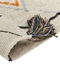 Miniatyrbild 5 av 6: Matta Beige Bomull 140 x 200 cm Rektangulär med Tofsar Geometriskt Mönster Boho Orientalisk Stil