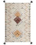 Miniatyrbild 1 av 6: Matta Beige Bomull 140 x 200 cm Rektangulär med Tofsar Geometriskt Mönster Boho Orientalisk Stil