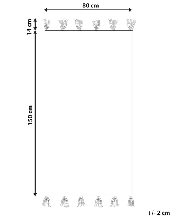 Matta Flerfärgad Bomull 80 x 150 cm Rektangulär med tofsar Geometriskt Mönster Boho Orientalisk Stil