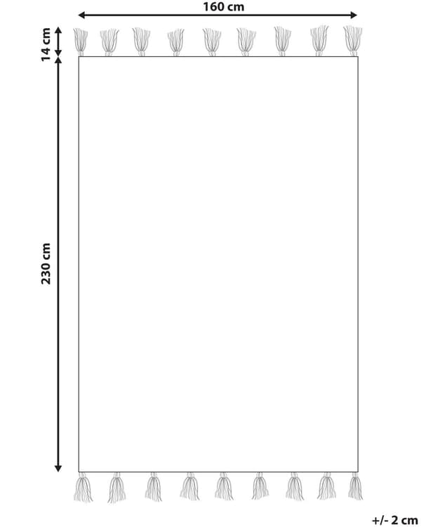 Matta Flerfärgad Bomull 160 x 230 cm Rektangulär med Tofsar Geometriskt Mönster Boho Orientalisk Stil
