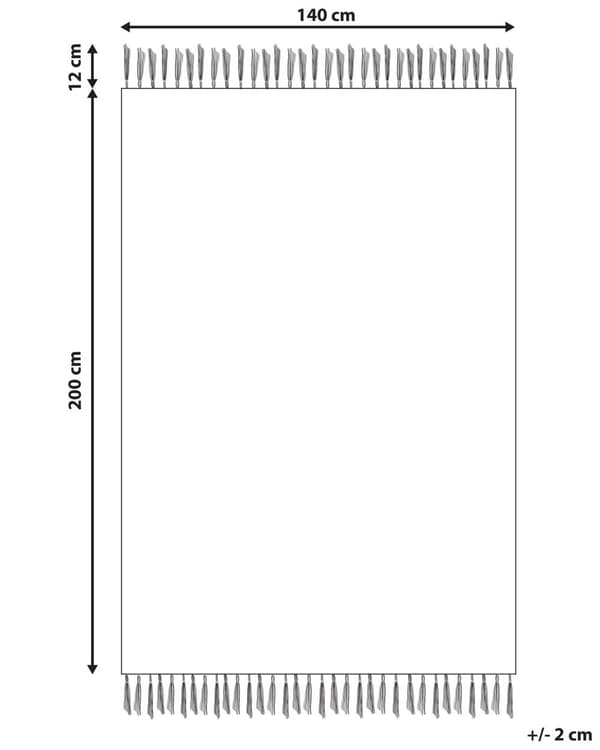 Gulvteppe Oransje Bomull 140 x 200 cm Rektangulært med dusker Geometrisk Mønster Boho Orientalsk