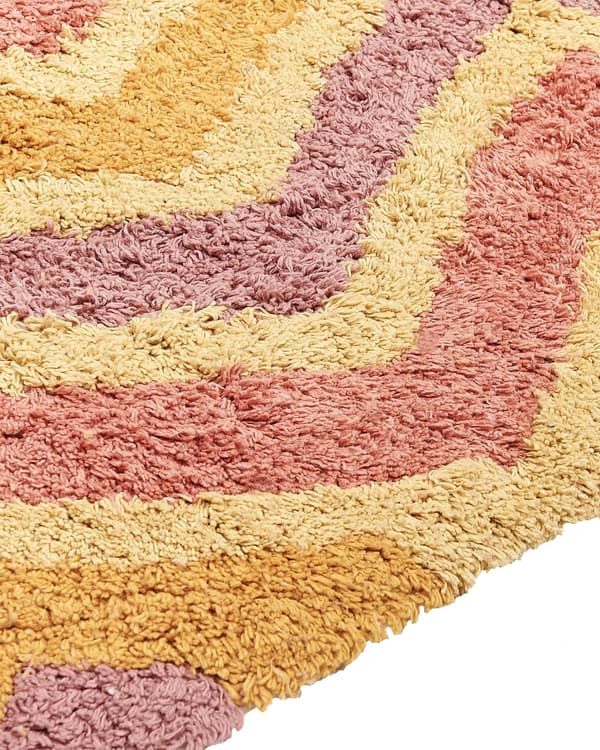 Teppe Flerfarget Bomull 140 x 200 cm Rektangulært Håndtuftet Abstrakt Moderne Dekorasjon Stue Soverom