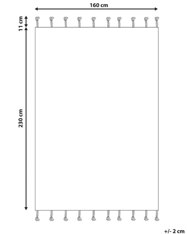 Teppe Svart Bomull 160 x 230 cm Rektangulært Håndtuftet Geometrisk mønster Moderne Dekorasjon Stue Soverom