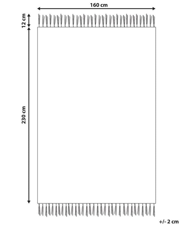 Gulvteppe Rød Bomull 160 x 230 cm Rektangulært med dusker Geometrisk Mønster Boho Orientalsk