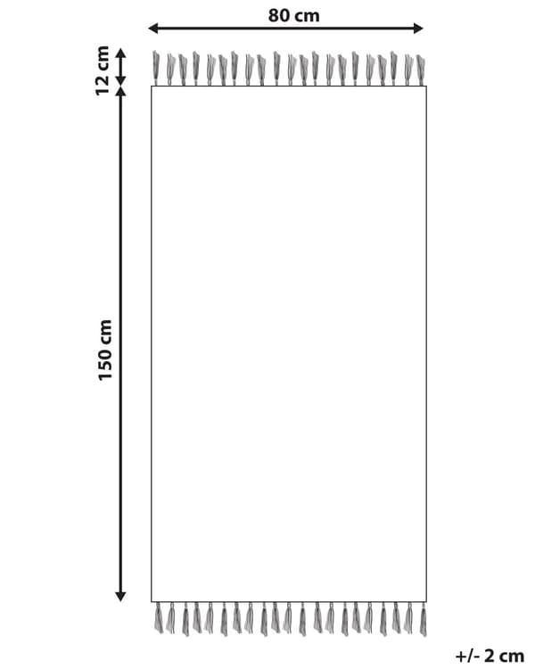 Gulvteppe Rød Bomull 80 x 150 cm Rektangulært med dusker Geometrisk Mønster Boho Orientalsk