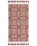 Miniatyrbilde 4 av 7: Gulvteppe Rød Bomull 80 x 150 cm Rektangulært med dusker Geometrisk Mønster Boho Orientalsk