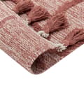 Miniatyrbilde 6 av 7: Gulvteppe Rød Bomull 80 x 150 cm Rektangulært med dusker Geometrisk Mønster Boho Orientalsk
