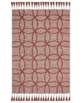 Miniatyrbilde 4 av 7: Gulvteppe Rød Bomull 140 x 200 cm Rektangulært med dusker Geometrisk Mønster Boho Orientalsk