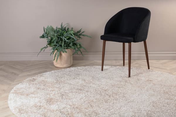 Mattis teppe Ø200 cm polyester beige.