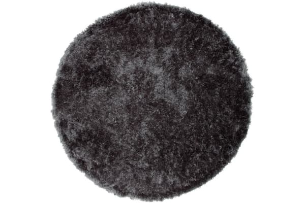 Natta tæppe Ø200 cm polyester mørkegrå.