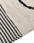 Miniatyrbilde 6 av 6: Teppe Beige Svart 140 x 200 cm Abstrakt Mønster Moderne Bomullsteppe Lav