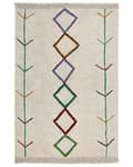Miniatyrbilde 1 av 6: Teppe Beige Bomull 160 x 230 cm Bladmotiv Frynser Minimalistisk Moderne Dekorativt Tilbehør Stue Soverom