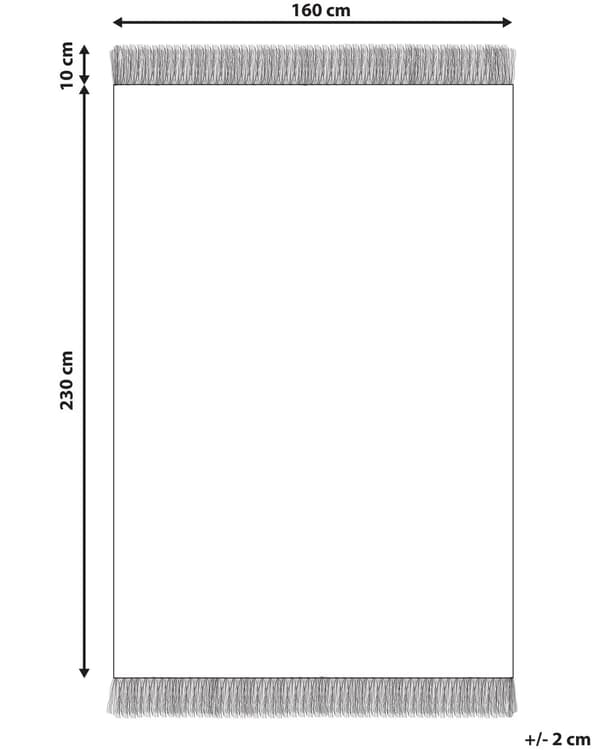 Teppe Beige Svart Bomull 160 x 230 cm Geometrisk mønster Frynser Tuftet Minimalistisk Moderne Dekorativt Tilbehør Stue Soverom