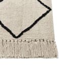 Miniatyrbilde 7 av 7: Teppe Beige Svart Bomull 160 x 230 cm Geometrisk mønster Frynser Tuftet Minimalistisk Moderne Dekorativt Tilbehør Stue Soverom