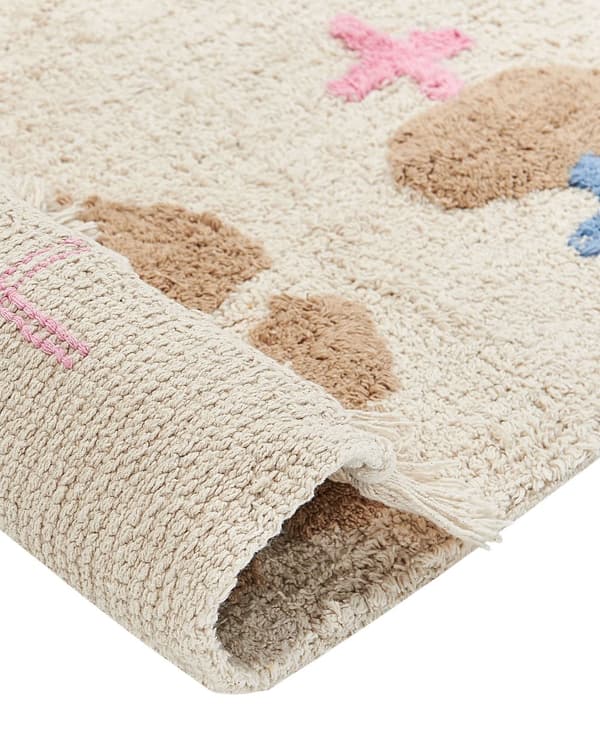 Teppe Flerfarget Bomull 80 x 150 cm Geometrisk mønster Frynser Boho Dekorativt Tilbehør Barnerom Til barn