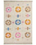 Miniatyrbilde 1 av 6: Teppe Flerfarget Bomull 160 x 230 cm Geometrisk mønster Frynser Boho Dekorativt Tilbehør Barnerom Til barn