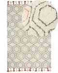 Pikkukuva 1 / 7: Matto beige oranssi 160 x 230 cm puuvilla hapsut pörröinen geometrinen kuvio boho