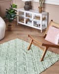 Pikkukuva 2 / 7: Matto vaaleanvihreä 160 x 230 cm puuvilla pörröinen geometrinen kuvio moderni boho