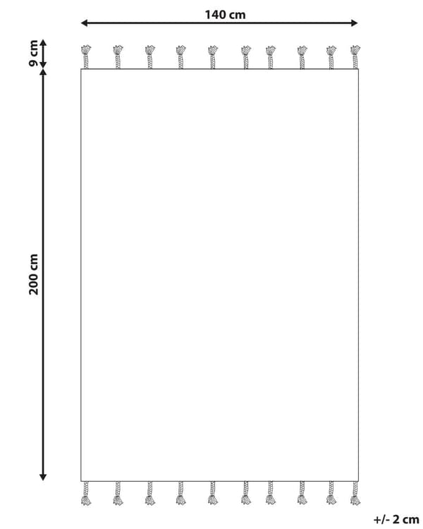 Matto beige oranssi 140 x 200 cm puuvilla hapsut pörröinen geometrinen kuvio boho