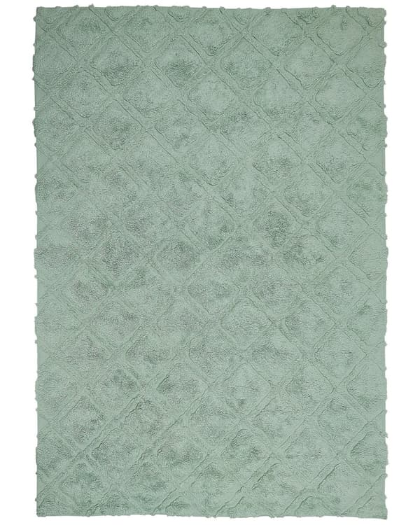 Teppe Grønn Bomull 160 x 230 cm Shaggy Geometrisk mønster Håndtuftet Vevd Boho Moderne Dekorasjon Stue Soverom