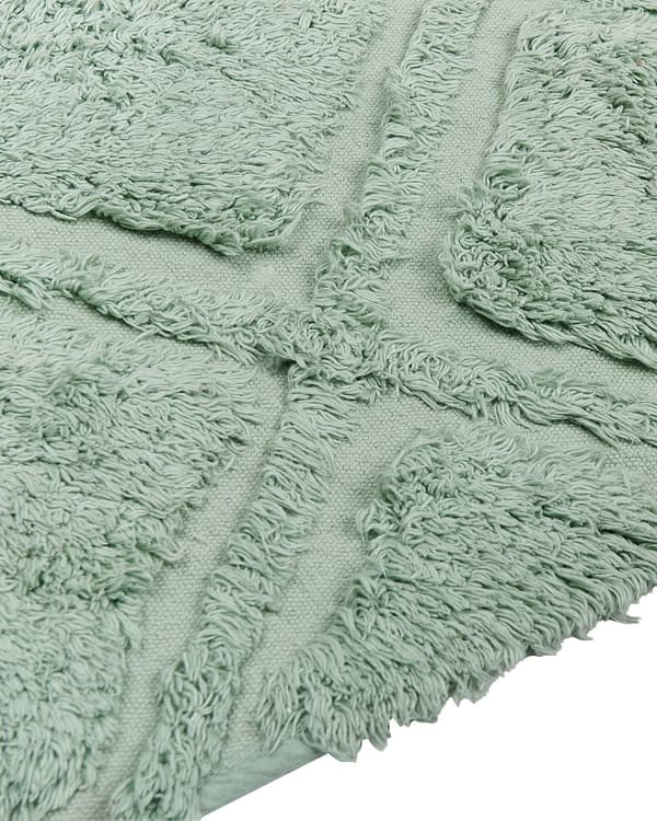 Teppe Grønn Bomull 160 x 230 cm Shaggy Geometrisk mønster Håndtuftet Vevd Boho Moderne Dekorasjon Stue Soverom