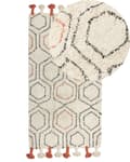 Miniatyrbilde 1 av 7: Teppe Beige Oransje Bomull 80 x 150 cm Shaggy Dusker Geometrisk mønster Håndtuftet Boho Moderne Dekorasjon Stue Soverom