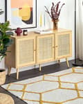 Miniatyrbillede 2 af 7: Område Tæppe Hvid og Gul Bomuld 160 x 230 cm Geometrisk Mønster Rektangulært Håndvævet Moderne Design