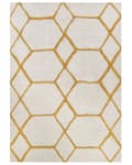 Miniatyrbillede 1 af 7: Område Tæppe Hvid og Gul Bomuld 160 x 230 cm Geometrisk Mønster Rektangulært Håndvævet Moderne Design