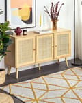 Miniatyrbilde 2 av 6: Teppe Off White Gul Bomull 160 x 230 cm Geometrisk mønster Rektangulært Håndvevd Moderne design Dekorativt Tilbehør Innredning