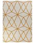 Miniatyrbilde 1 av 6: Teppe Off White Gul Bomull 160 x 230 cm Geometrisk mønster Rektangulært Håndvevd Moderne design Dekorativt Tilbehør Innredning