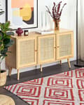 Miniatyrbilde 2 av 6: Teppe Off White Rød Bomull 160 x 230 cm Geometrisk mønster Rektangulært Håndvevd Moderne design Dekorativt Tilbehør Innredning