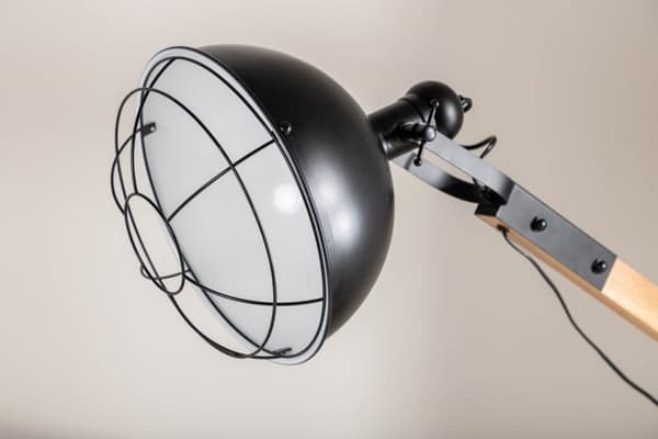 Kick belysning golvlampa 30x30x190cm stål svart, trä.