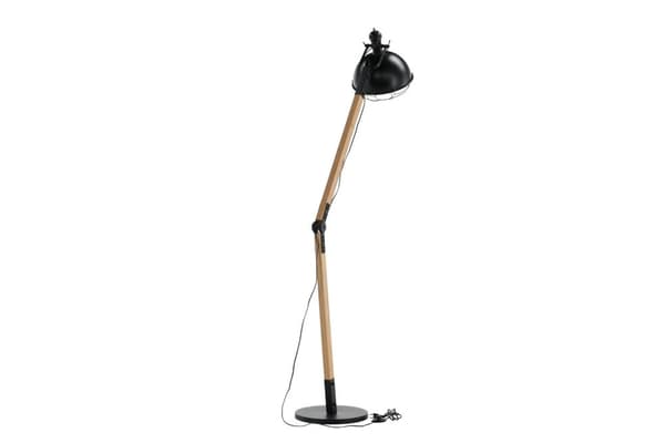Kick belysning golvlampa 30x30x190cm stål svart, trä.