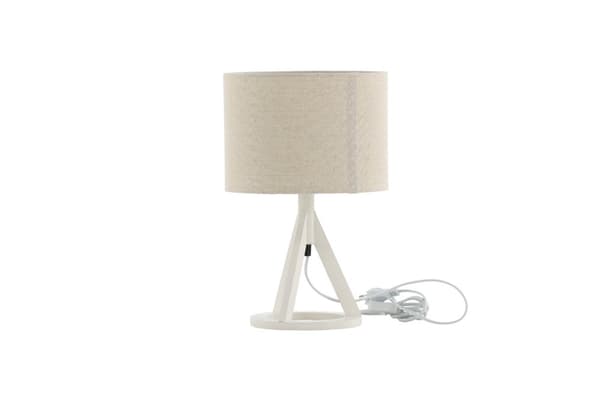 Kona belysning bordslampa 25x18x50,5cm tyg beige, vit.