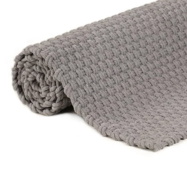 vidaXL Matta rektangulär Grå 200x300 cm bomull
