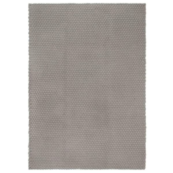 vidaXL gulvtæppe 200x300 cm rektangulært bomuld grå