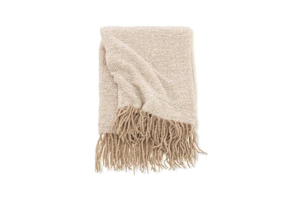 Toby plaid 170x130cm beige, hvid.