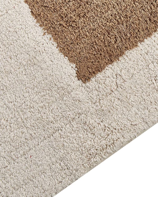 Teppe Flerfarget Bomull 140 x 200 cm Rektangulær form Geometrisk mønster Frynser Håndvevd Moderne Boho Stue Soverom