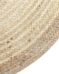 Miniatyrbilde 6 av 8: Teppe Lys beige Jute ø 120 cm Rund form Håndvevd Flettet Boho Tilbehør Dekorativt Stue Soverom Gang