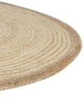 Miniatyrbilde 7 av 8: Teppe Lys beige Jute ø 120 cm Rund form Håndvevd Flettet Boho Tilbehør Dekorativt Stue Soverom Gang