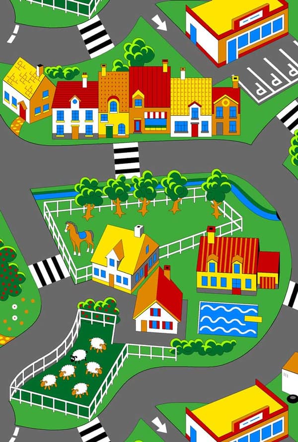 Little Village Bil barnmatta 100 x 165 cm