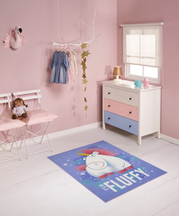 Minions Fluffy Unicorns Deluxe golvmatta till barn 95x125