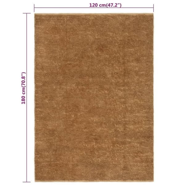 vidaXL Håndlaget løkketeppe 120x180 cm jute og bomull