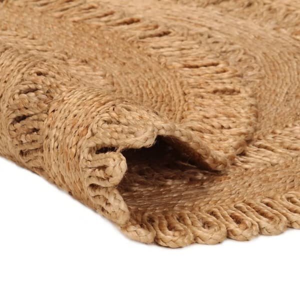 vidaXL Teppe håndflettet jute 150 cm rund